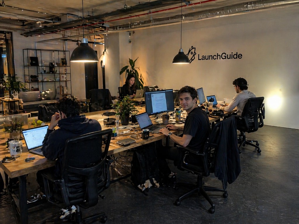 LaunchGuide team working in the office